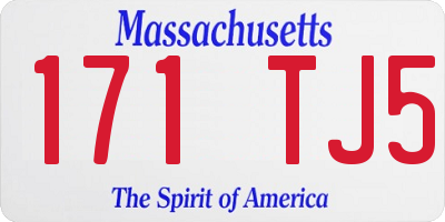 MA license plate 171TJ5