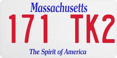 MA license plate 171TK2
