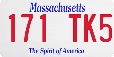 MA license plate 171TK5