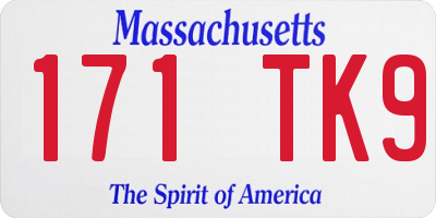 MA license plate 171TK9
