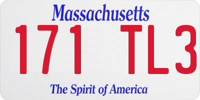 MA license plate 171TL3