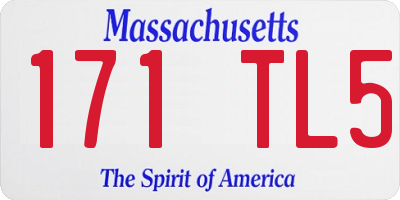 MA license plate 171TL5