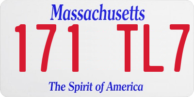 MA license plate 171TL7