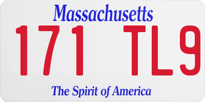 MA license plate 171TL9