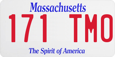 MA license plate 171TM0