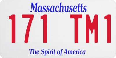 MA license plate 171TM1