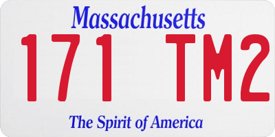 MA license plate 171TM2
