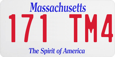 MA license plate 171TM4