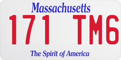 MA license plate 171TM6