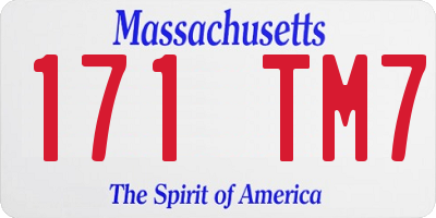 MA license plate 171TM7