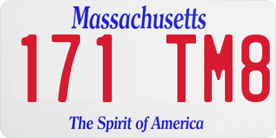 MA license plate 171TM8