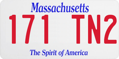 MA license plate 171TN2