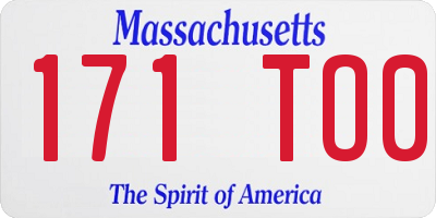MA license plate 171TO0