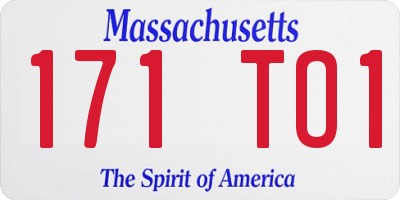 MA license plate 171TO1