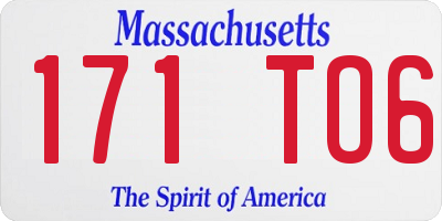 MA license plate 171TO6