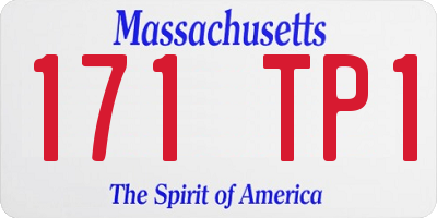MA license plate 171TP1