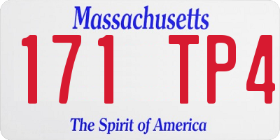 MA license plate 171TP4
