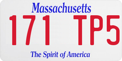 MA license plate 171TP5