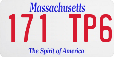MA license plate 171TP6
