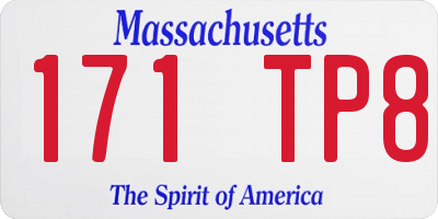 MA license plate 171TP8