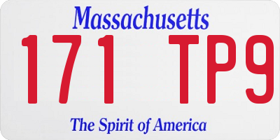MA license plate 171TP9