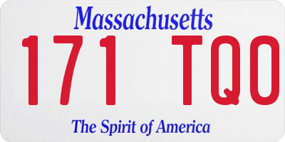 MA license plate 171TQ0