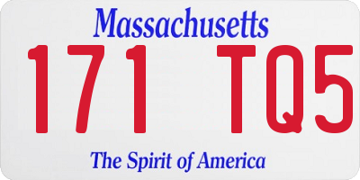 MA license plate 171TQ5