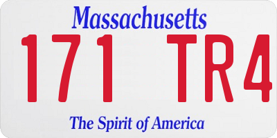 MA license plate 171TR4