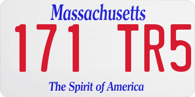 MA license plate 171TR5