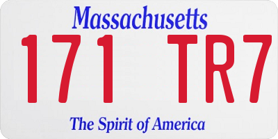 MA license plate 171TR7
