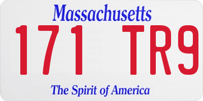 MA license plate 171TR9