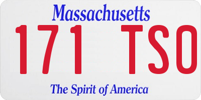 MA license plate 171TS0
