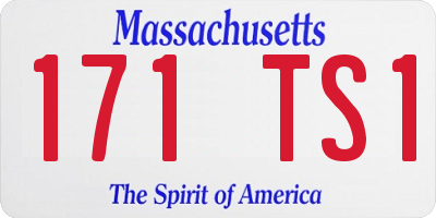 MA license plate 171TS1