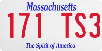 MA license plate 171TS3