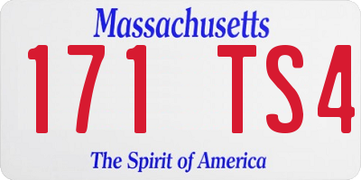 MA license plate 171TS4
