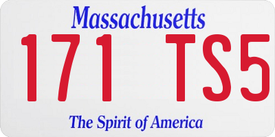 MA license plate 171TS5