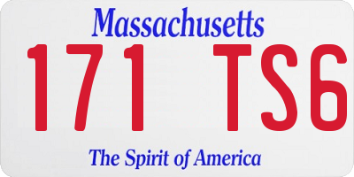 MA license plate 171TS6