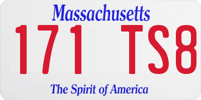 MA license plate 171TS8