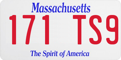 MA license plate 171TS9