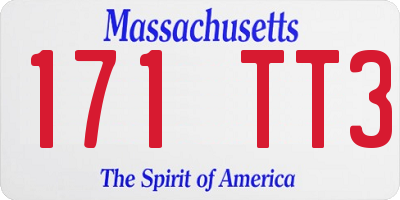 MA license plate 171TT3