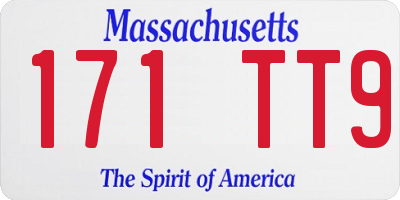 MA license plate 171TT9