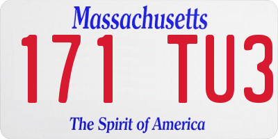 MA license plate 171TU3