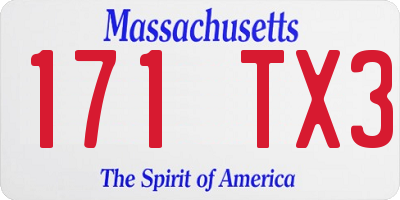 MA license plate 171TX3