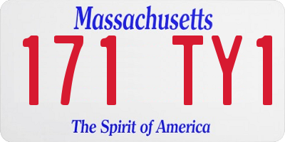 MA license plate 171TY1