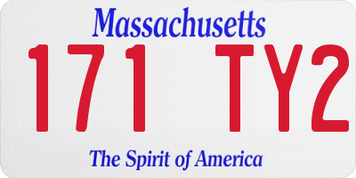 MA license plate 171TY2
