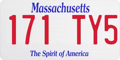 MA license plate 171TY5