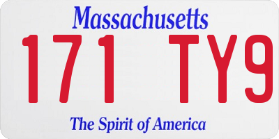 MA license plate 171TY9