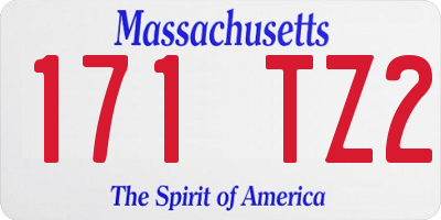 MA license plate 171TZ2