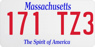 MA license plate 171TZ3