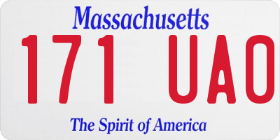 MA license plate 171UA0